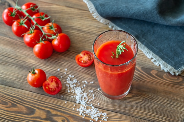 A glass of tomato juice