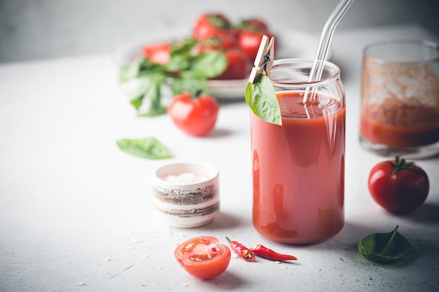 Glass of tomato juice