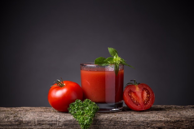 Glass of tomato juice