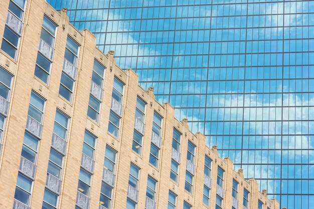 Glass tower in city of Boston downtown