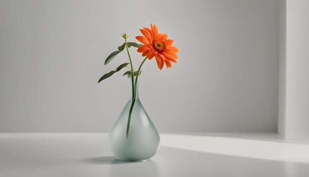 Foto un vaso di vetro con un fiore che ha la parola su di esso