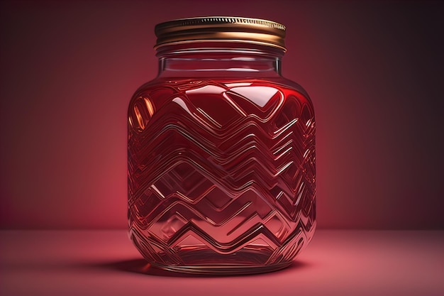 Фото Стеклянная ваза с геометрическим рисунком на темном фоне ai generative