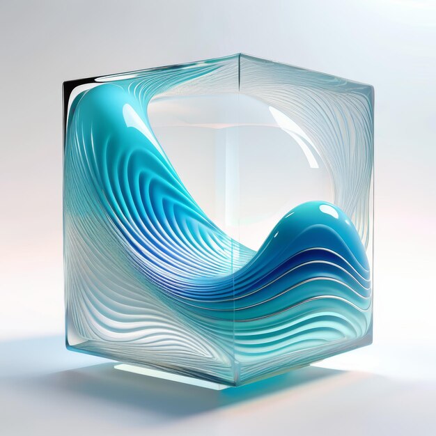 Glass Vase With Wavy Design