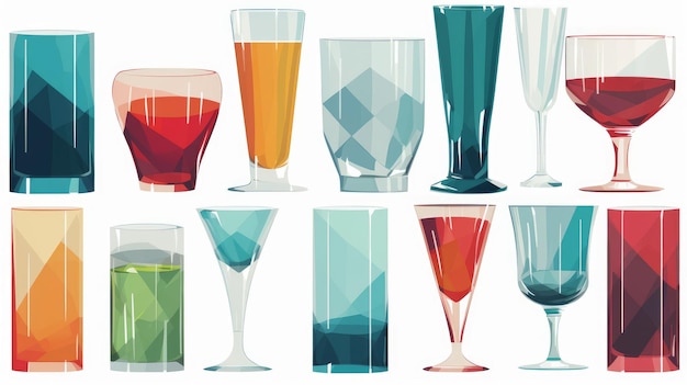 Glass Vector Illustration For Modern Wall Art