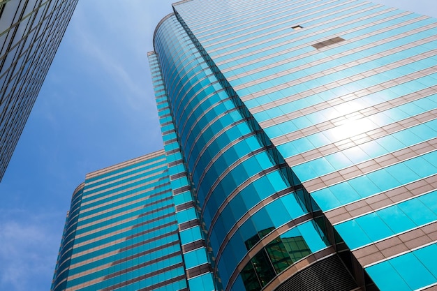 Glass wall of an office building