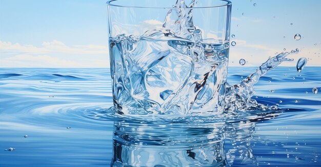 水を満たす水のグラス