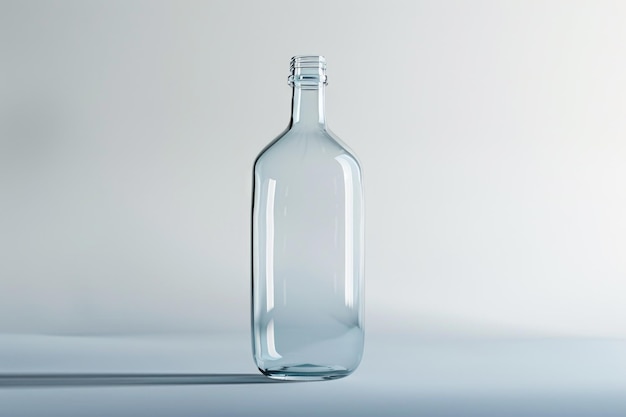 Glass water bottle Isolated on a white background