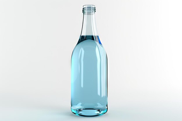 Photo glass water bottle isolated on a white background