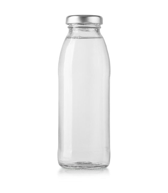 Glass water bottle isolated on white with clipping path