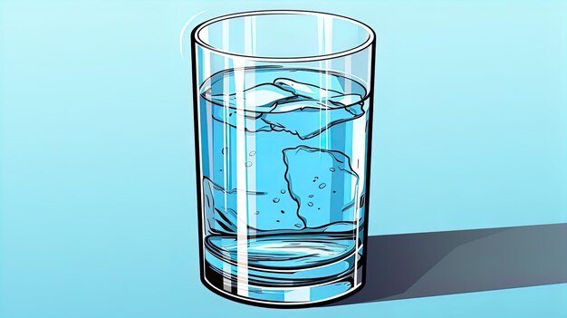 Glass of water flat vector illustration generative ai