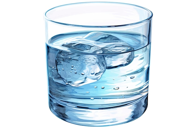 Glass of water isolated on white background Generated by AI