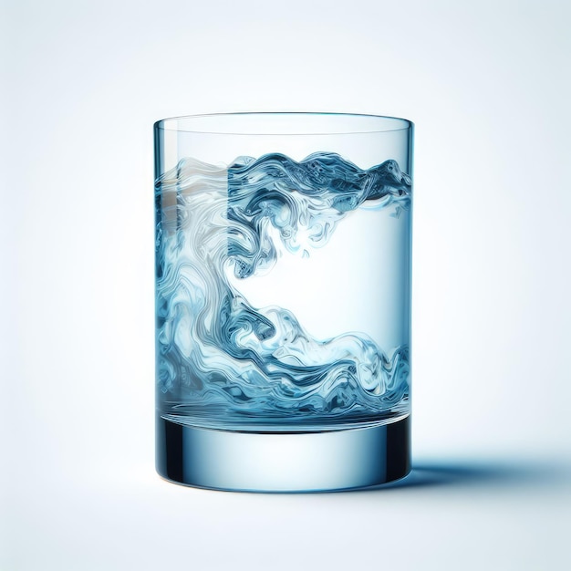 白い背景に分離された水の入ったグラス