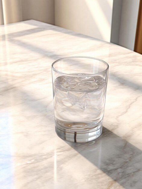 glass of water on marble board