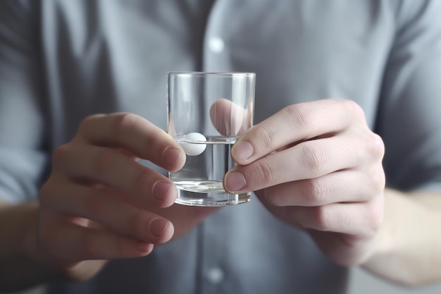 Glass water pills Take vitamin patient Generate Ai