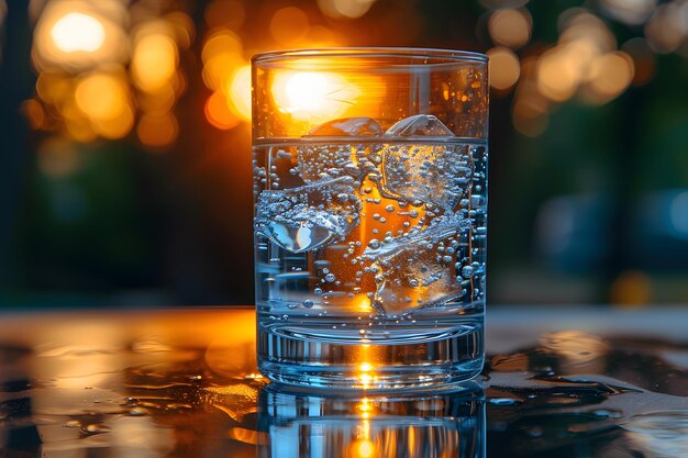 Photo glass of water on table generative ai