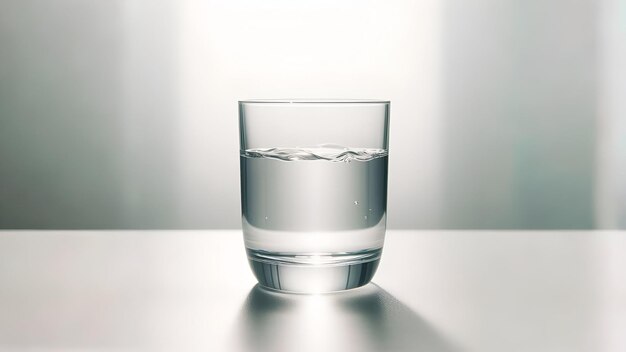 glass of water on white background