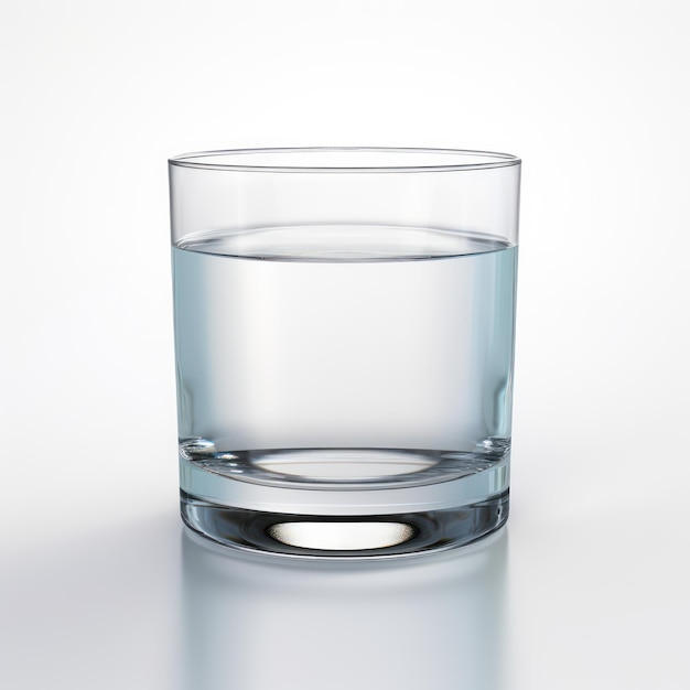 Glass of water on white background