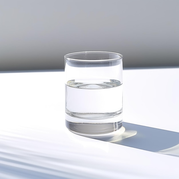 a glass of water on white background