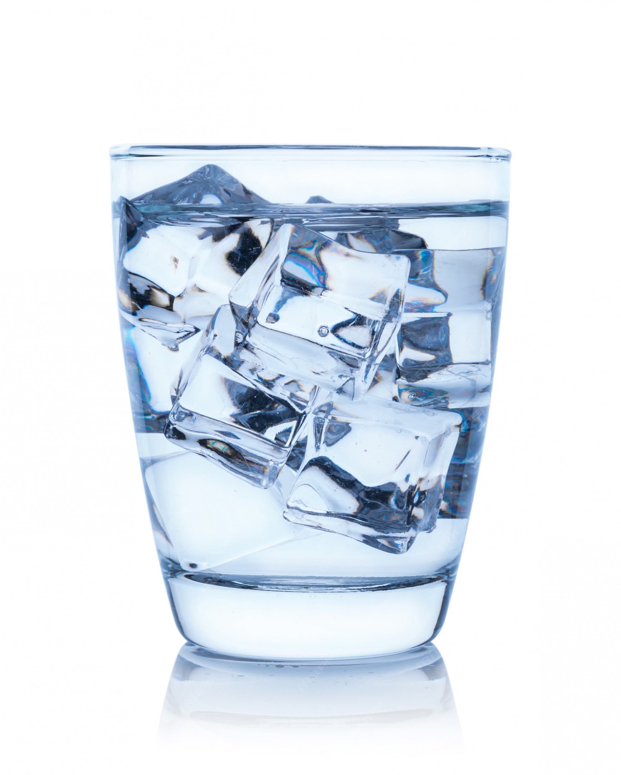 Premium Photo  Glass with ice cubes. isolated