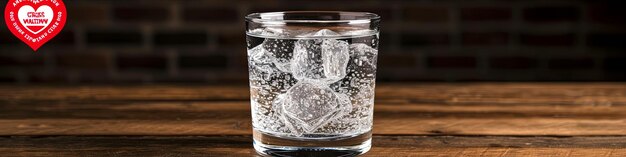 A glass of water with ice cubes in it