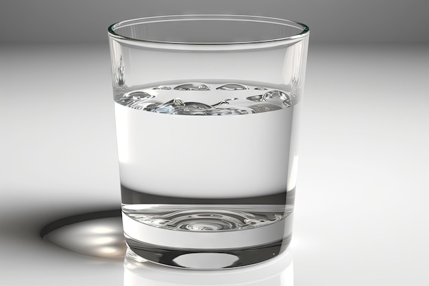 分離した白い背景を持つ水のガラス
