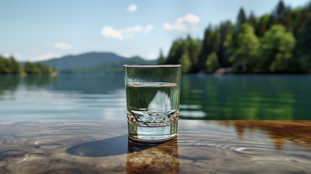 a glass of water