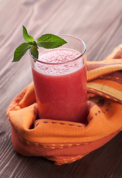 Glass of watermelon smoothie