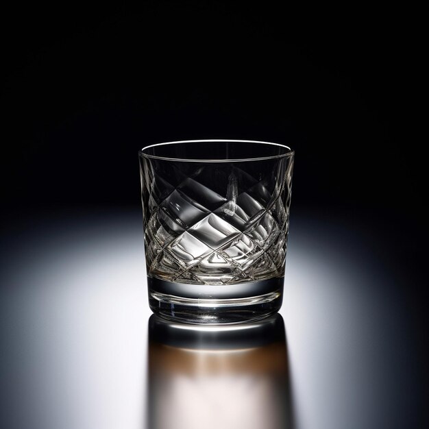 Photo a glass of whiskey is on a table with a black background.