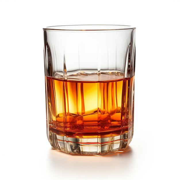 Photo glass of whiskey isolated on white background