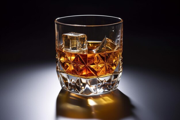 a glass of whiskey with a starburst on the top.