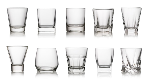 Glass on a white background