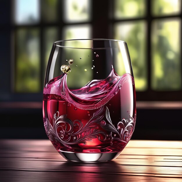 Glass of wine on dark background celebration