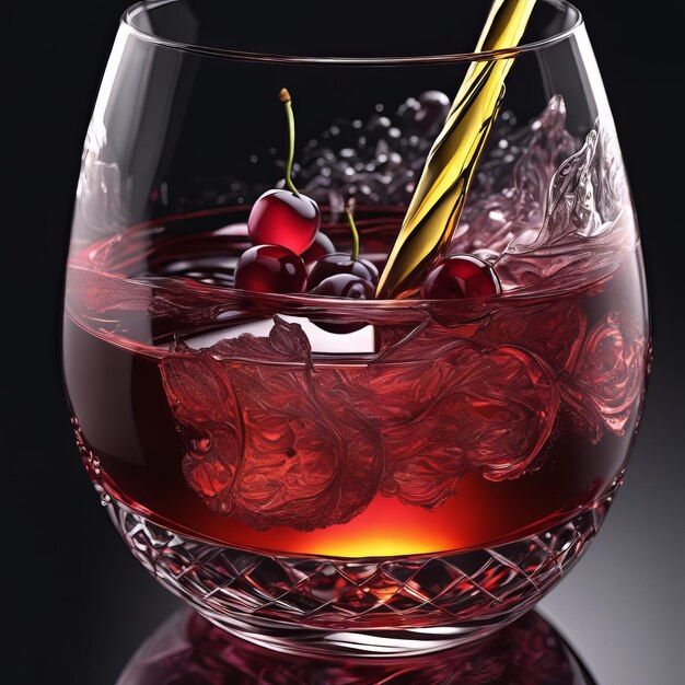 Glass of Wine on Dark Background Celebration