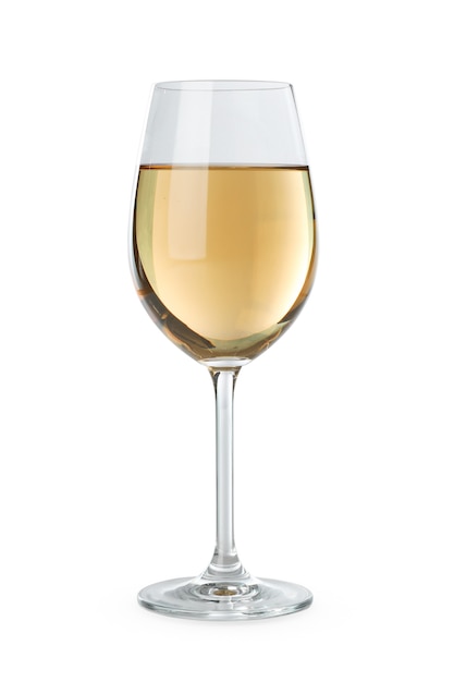 Glass of wine isolated on white background