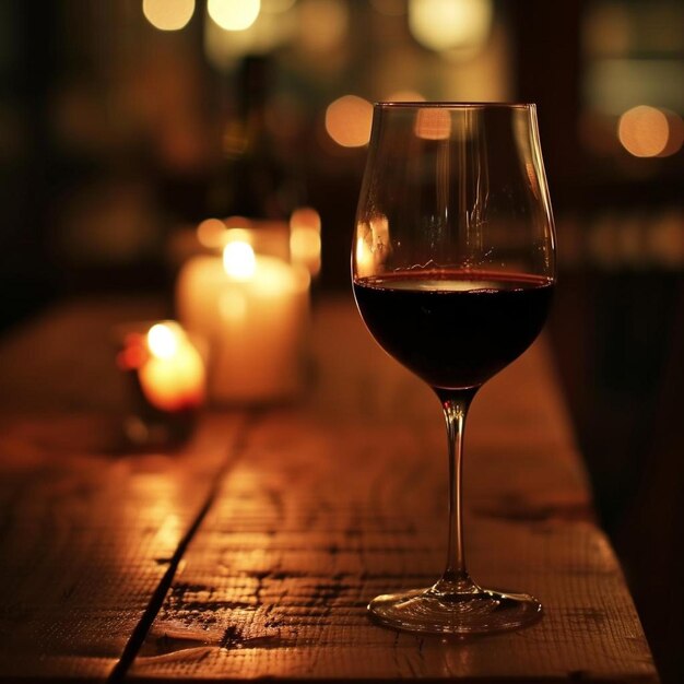 a glass of wine sitting on top of a wooden table