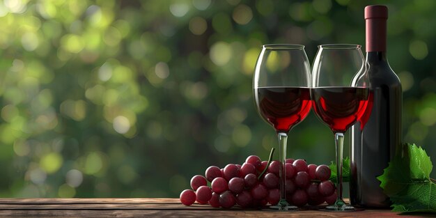 a glass of wine with grapes and a glass of wine