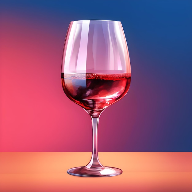 A glass of wine with red liquid