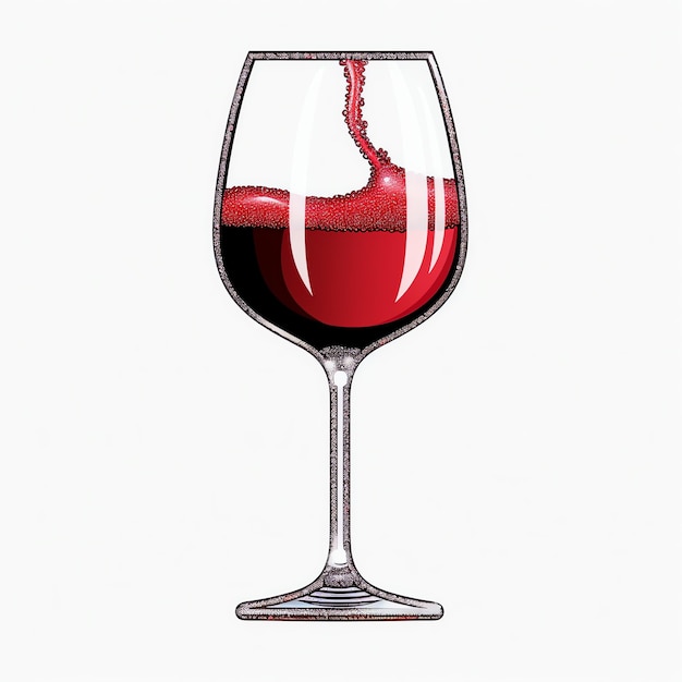 Foto un bicchiere di vino con liquido rosso