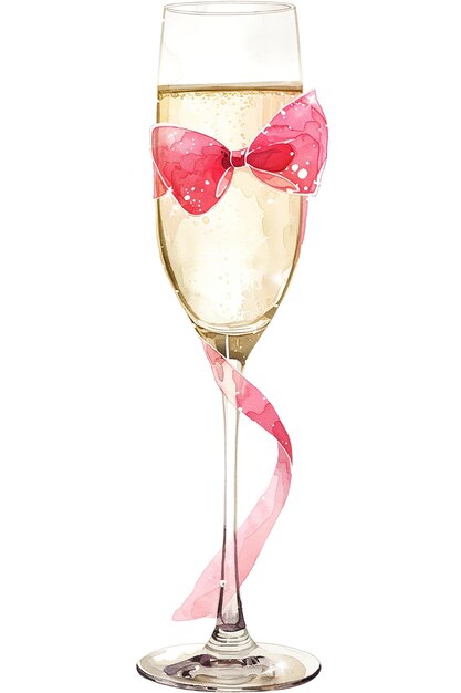 a glass with a bow on it that says  valentine