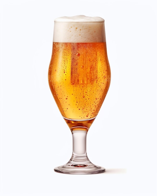 glass with delicious cold beer isolated