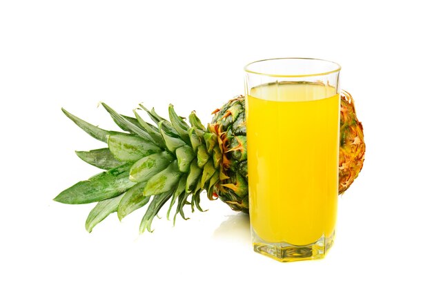 Glass with fresh pineapple