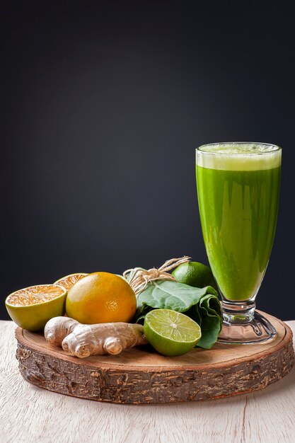 glass with green juice