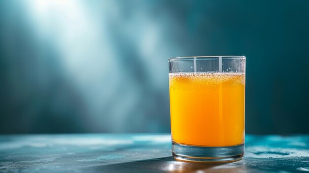 Photo glass with orange juice