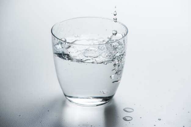 Glass with pure water