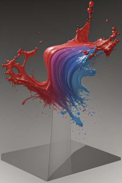 Photo a glass with red and blue colors and the bottom of it