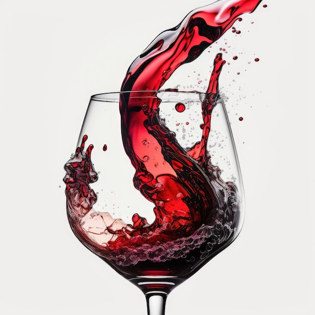 Glass with Red Wine Illustration AI Generative