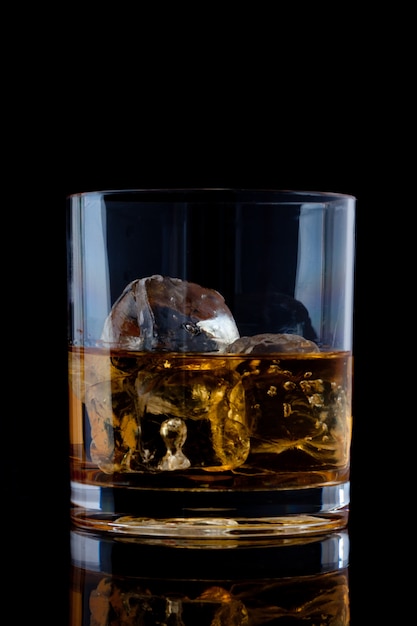 Photo glass with whiskey