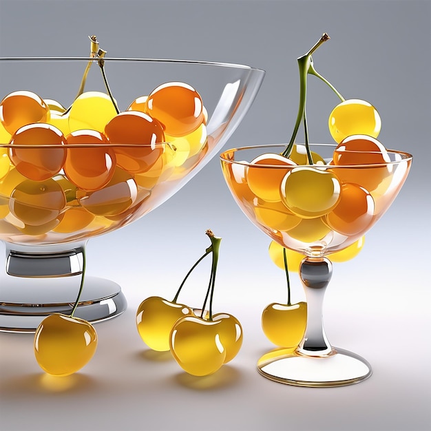 A glass with yellow grapes