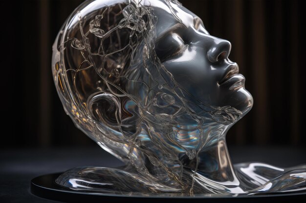 Glass woman face Generate AI