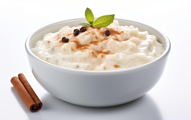 Glass of Yogurt With Cinnamon Sticks